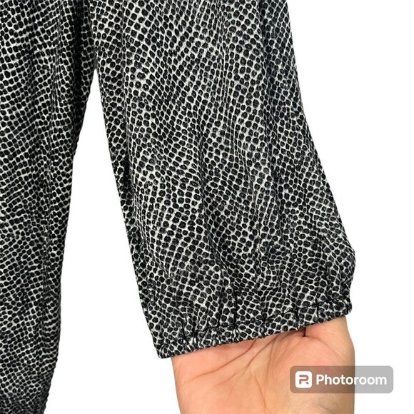 Michael‎ Michael Kors Y2k 2000s Long Sleeve Blouse Animal Print - Picture 3 of 6